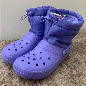 Lavender Purple Fur-Lined Croc Boots
